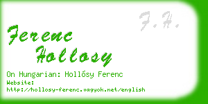ferenc hollosy business card