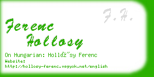 ferenc hollosy business card